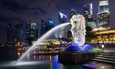 merlion sunrise cityscape