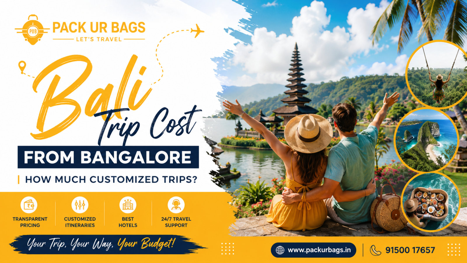 Customized Bali Trip Cost from Bangalore